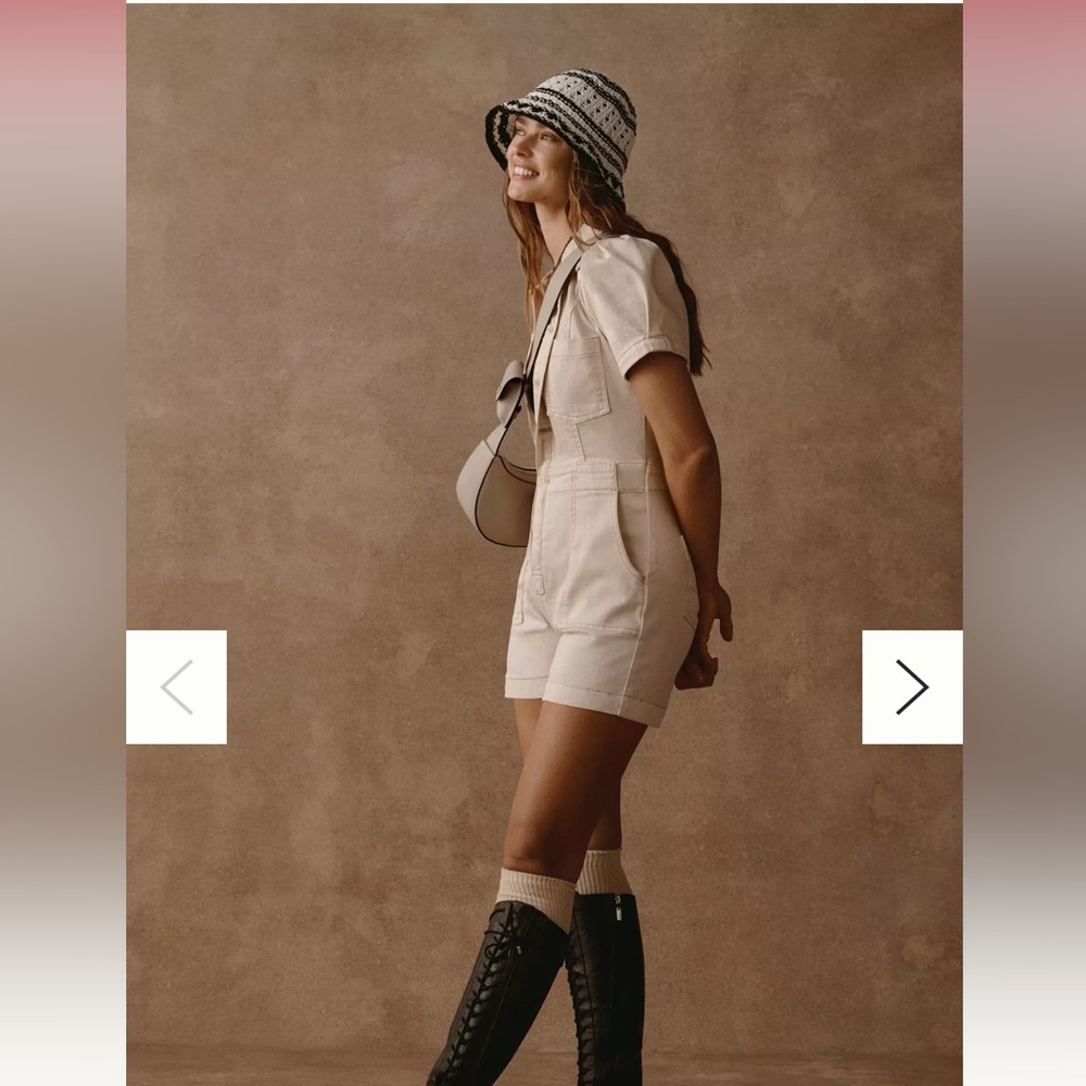 The Kit Utility Romper by Pilcro Anthropologie sz 2